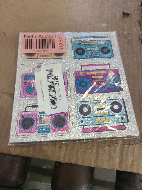 Photo 1 of 18pcs Colorful Glitter Retro Radio Dessert Cupcake Topper Retro Throwback 80s 90s Theme Decor Supplies Weeding Anniversary Happy Birthday Party Decorations