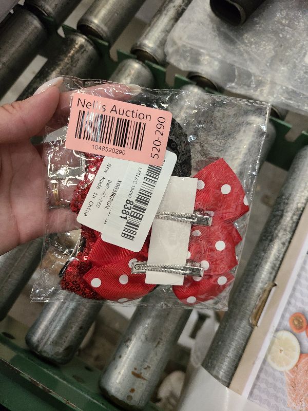 Photo 1 of 2 Pairs Mouse Ears Hair Clips & Mouse Hair Bows Barrettes for Women Girls Costume Accessories Birthday Party Decorations Red
