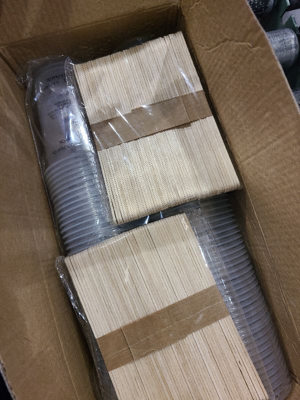 Photo 1 of 100 PACK Plastic Measuring Cups, 8 oz Disposable Mixing Cups with 100 Wooden Mixing Sticks, Can Be Used for Epoxy Resin, Liquid Measuring, Paint, Cooking and Baking
