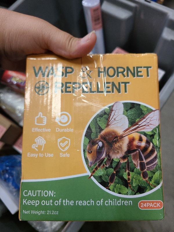 Photo 1 of 24Pack Wasp and Bee Repellent - Natural Peppermint Oil Bee Repellent for Yellow Jackets, Hornets, Mud Wasps, Indoor Outdoor Patio Garden Porch, Pet and Family Safe