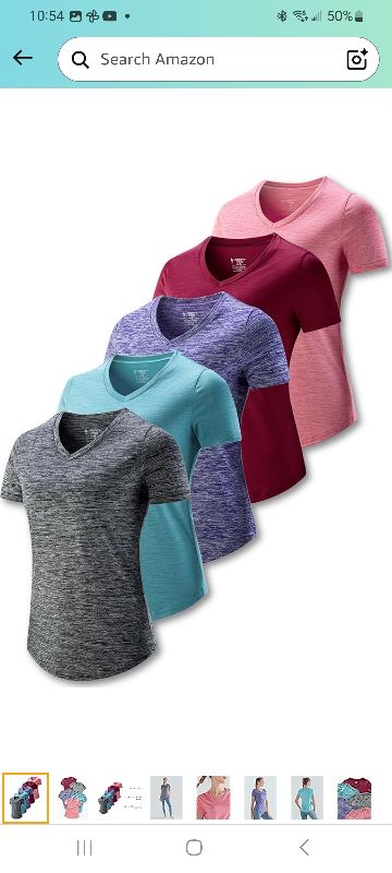 Photo 1 of 5 Pack: Women's Dry Fit Short Sleeve T Shirts, Athletic Workout Tee Tops for Gym Yoga Running
