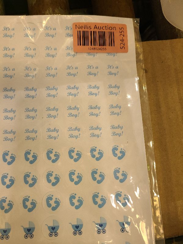 Photo 1 of 324 Blue It's a Boy Baby Shower Favors Stickers for Sprinkle Party Decorations, Kisses Stickers, Blue Favors Labels. Made in USA