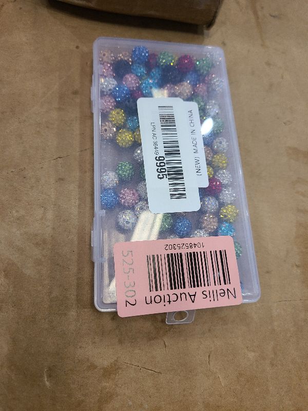 Photo 1 of 100pcs 10mm Rhinestone Clay Beads for Crafting - Ice Collection Baseball Bling Style, Round Shamballa Disco Ball Design, Fancy Sparkle for DIY Jewelry Making Christmas Decor (10 Colors)