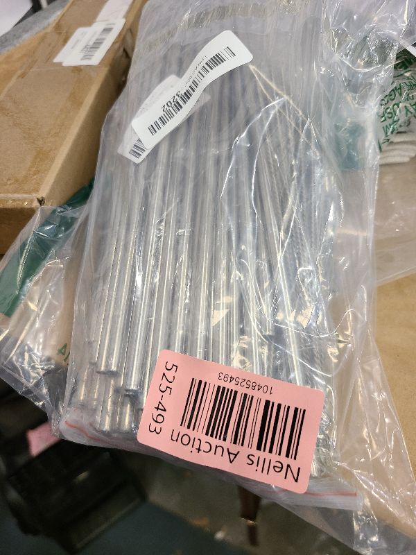 Photo 1 of 100Piece Reusable Stainless Steel Straws 8.5" 10.5" Metal Drinking Smoothie Straws for Tumblers 20oz-32oz with Cleaning Brush