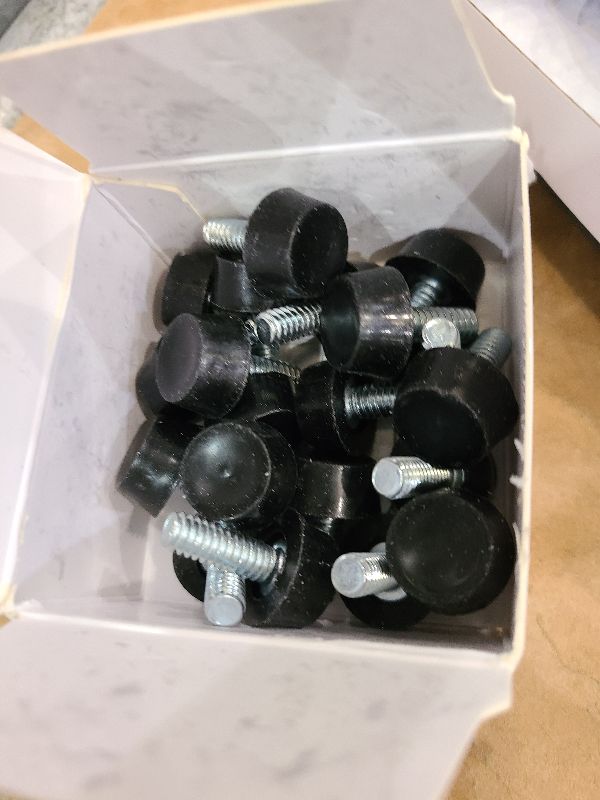Photo 1 of 1/4" UNC Thread Adjustable Furniture Levelers Screw in Threaded, Galvanized Steel Screw Foot Levelers Screw On Furniture Glide Leveling for Table, Chair, Furniture Legs, 20 pcs Pack