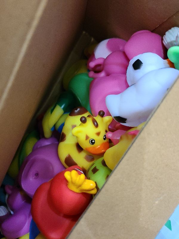 Photo 1 of 100 Pcs Cruise Ducks Tags Kits Includes 30 Pcs Cruising Ducks with 30 Pcs Cruise Duck Tags and 40 Pcs Rubber Bands Random Assorted Rubber Ducks for Cruise Ship Hiding Ducks
