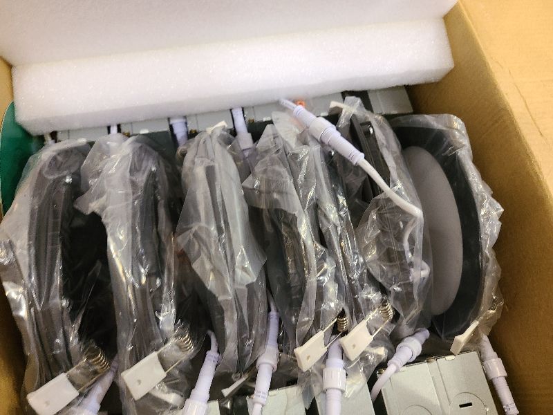 Photo 1 of 12 Pack Recessed Lighting 6 Inch with Junction Box, 5CCT 6 Inch Black LED Recessed Lights Dimmable 2700K/3000K/4000K/5000K/6000K, 15W1200lm Ultra Thin Recessed Lighting - ETL and Energy Star Certified