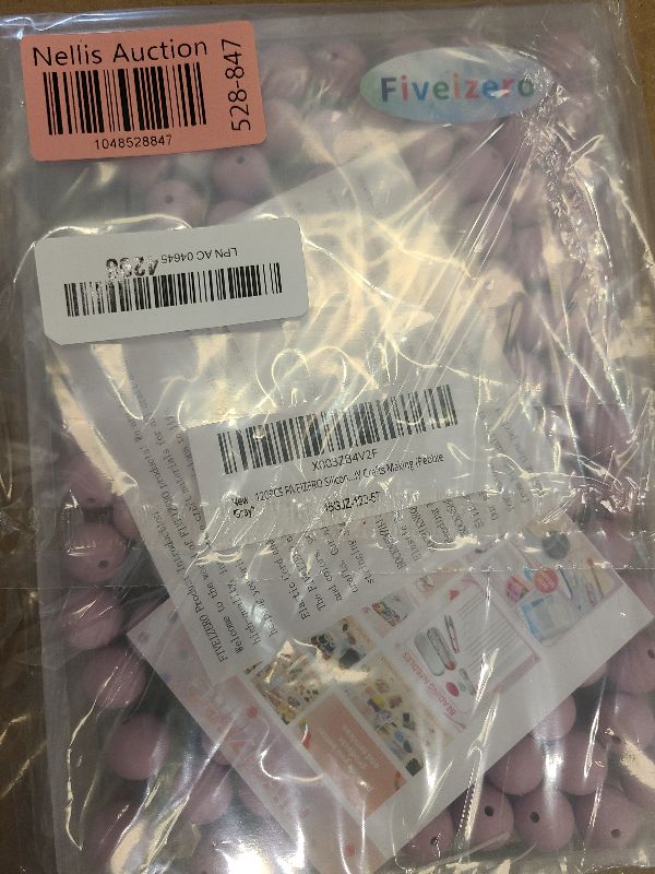 Photo 1 of 120PCS FIVEIZERO Silicone Beads, 15mm Round Silicone Beads Bulk for Keychain Making, Bracelet Necklace DIY Crafts (Lilac)