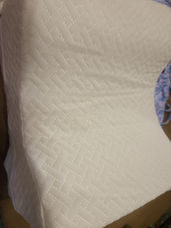 Photo 1 of 5 STARS UNITED Knee Pillow for Side Sleepers - Hip Pain Relief, Memory Foam Leg Cushion for Side Sleeping - Between Legs Pillow for Sciatica & Lower Back Pain, White
