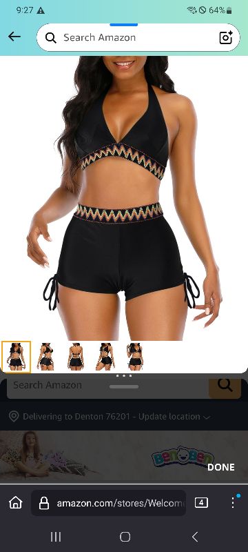 Photo 1 of 2 piece Swimsuit Halter medium black