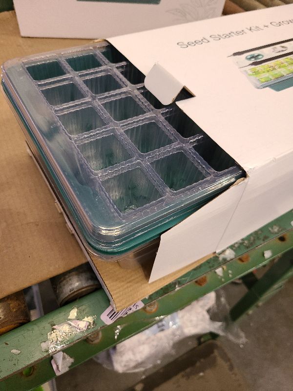 Photo 1 of 2-Pack Seedling Starter Tray Kit with Full-Spectrum LED Grow Lights, Adjustable Humidity Dome, 80-Cell Seed Germination Kit Including Plant Labels, Gloves & Tools for Indoor Plant Growing & Gardening