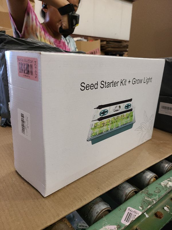 Photo 1 of 2-Pack Seedling Starter Tray Kit with Full-Spectrum LED Grow Lights, Adjustable Humidity Dome, 80-Cell Seed Germination Kit Including Plant Labels, Gloves & Tools for Indoor Plant Growing & Gardening