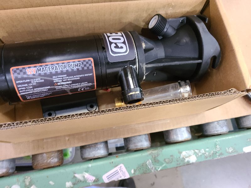 Photo 1 of 12V RV Portable Macerator Waste Pump for Sewage, 12GPM Suction 3.2 feet Lift 10 feet, Complete RV Macerator Pump Kit for Right Out of Box