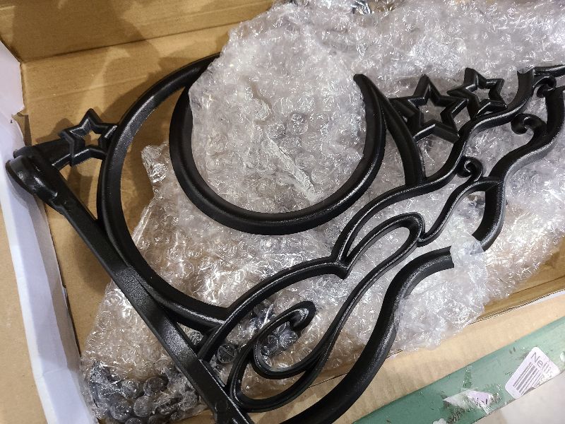 Photo 1 of 2pcs 13 Inch Heavy Duty Hanging Plant Brackets, Sun Moon Star Metal Hanging Hook Wall Art Décor Outdoor Indoor, Durable Rust-Resistant Plant Hanger Hook for Hanging Plants Birdhouse Lantern Wind Chime