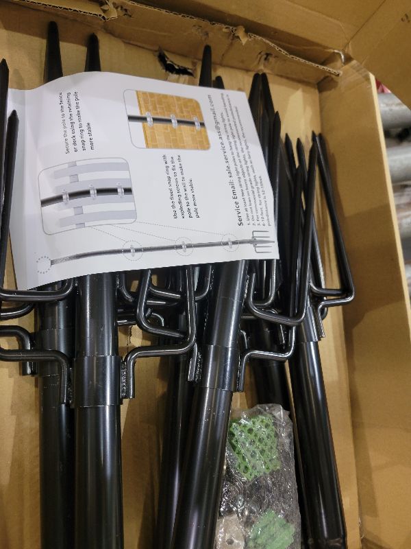 Photo 1 of 6 Pack 10 ft Heavy Duty Metal String Light Poles Adjustable Outdoor Lighting Stand for Patio,Backyard,Garden,Party & Wedding Rustproof & Sturdy with Hooks