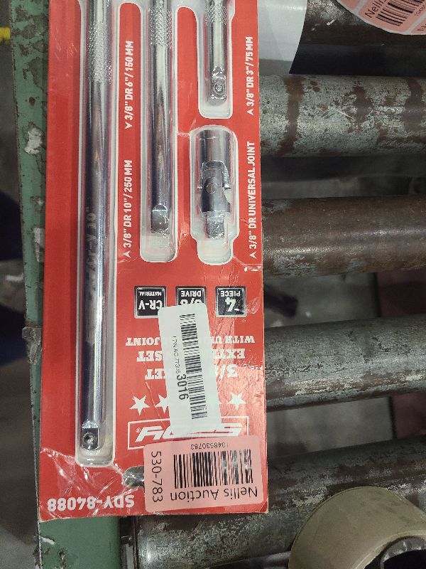 Photo 1 of 4-Piece 3/8" Drive Socket Extension Bar Set, Professional Socket Extension Set Include 3, 6, and 10 Inch Extensions and 3/8 Inch drive Universal Joint Sockets, Premium Cr-V Steel Construction