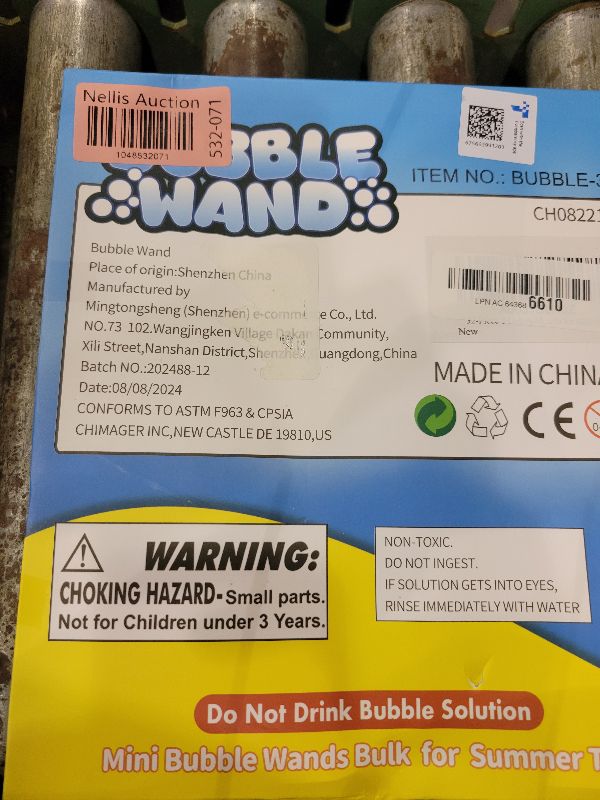 Photo 1 of 32-Piece 8 Colors Mini Bubble Wands Assortment Party Favors Toys for Kids Child, Christmas Celebration,Thanksgiving New Year, Themed Birthday,Wedding, Bath Time,Summer Outdoor Gifts for Girls Boys