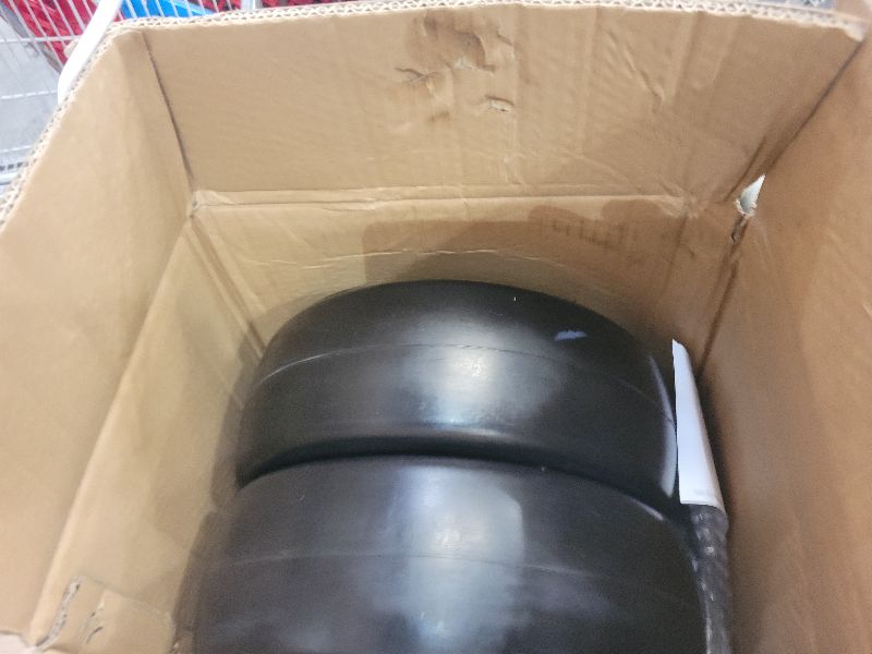 Photo 1 of 2 Pcs 13x5.00-6 Flat Free Tire and Wheel with Reinforced Rim and 3/4" Chrome Steel Bearings, 13x5x6 Lawn Mower Tires for Residential and Commercial, Zero Turn Mower Front Tires, 4.2"-6.2" Centered Hub