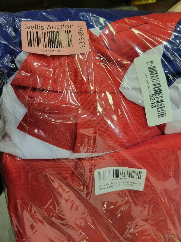 Photo 1 of 4 Pack USA Pleated Fan Flag, 3x6 Ft American US Flag Patriotic Bunting Stars and ?Stripes Banner with Canvas Header and Brass Grommets for 4th of July Memorial Day Indoor Outdoor Decoration