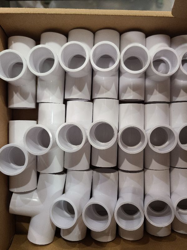 Photo 1 of 20-Packs 1/2 inch Tee PVC Fitting 3 Way Furniture Grade Pipe Elbow Connector for DIY PVC Shelf Greenhouse Pipe Fittings