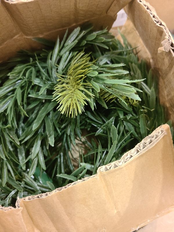 Photo 1 of 2 Pcs Christmas DIY Gree Wreath 10 Inch Christmas Green Artificial Wreaths DIY Faux Plain Wreaths Front Door Christmas Green Farmhouse Cabinets Wreath Indoor Outdoor Wall Decor(Willow Pine)