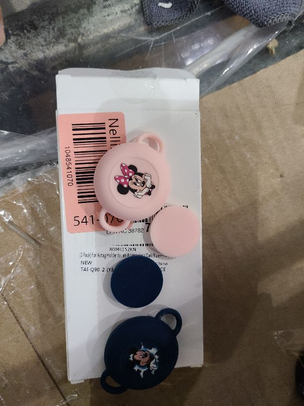 Photo 1 of [2 Pack] Kids Shoelaces & Straps Holder Only Compatible for Airtag Protective Case, Cartoon Funny Silicone Case for Children Shoes Shoestring, Waterproof Hidden Accessories?Dark Blue+Pink?