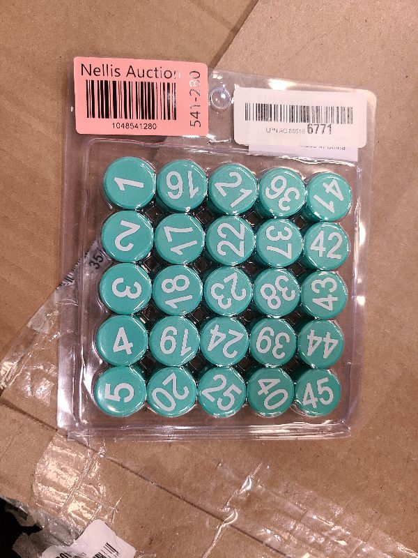 Photo 1 of 1-50 Magnetic Numbers, Magnets with Number for Dry Erase Boards, Round Number Refrigerator Magnets for Whiteboard in Home and Office (0.8" Diameter, Green)