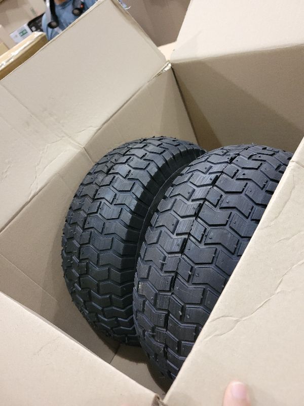 Photo 1 of 15x6.00-6 Lawn Mower Tire Riding Mower Tire and Wheel Front Tire Compatible with John Deere Craftsman Husqvarna Lawn Mower Tires Tractors Tire