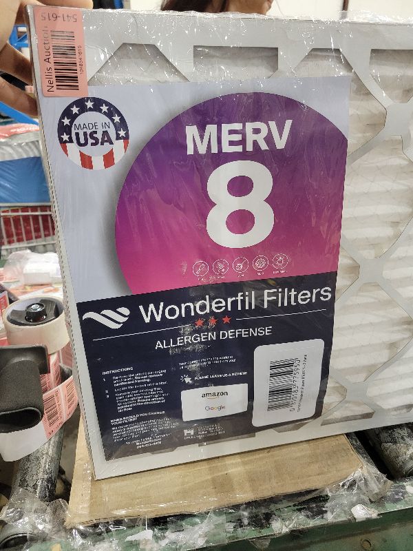 Photo 1 of 18x18x1 MERV 8 Air Filter (2-Pack) | Wonderfil Filters | Pleated HVAC Design | Perfect Fit for AC & Furnace Systems | Actual Size: 17.75" x 17.75" x 0.75"