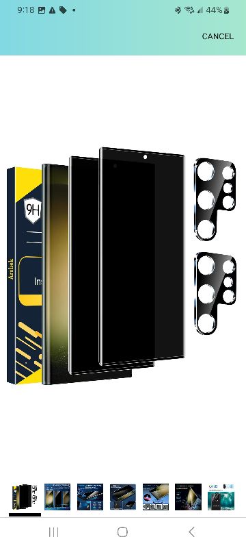 Photo 1 of 2+2 Pack] Galaxy S23 Ultra Privacy Screen Protector, 9H Tempered Glass, Ultrasonic Fingerprint Support, 3D Curved, HD Clear Anti-Spy Film for Samsung S23 Ultra 5G Glass Screen Protector
