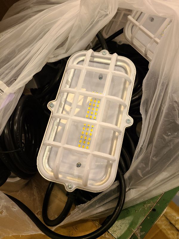 Photo 1 of 100FT LED Construction String Lights, 150W Super Bright 15000LM Plug in Linkable String Work Lights, 5000K Waterproof IP67 Temporary Lighting for Construction Sites, Jobsites, Indoor & Outdoor