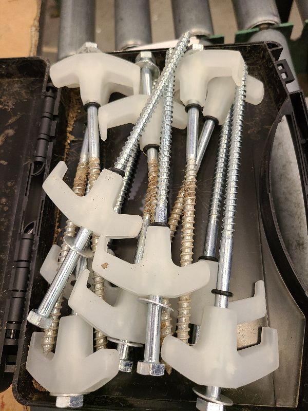 Photo 1 of 12 Pack Tent Stakes Heavy Duty - 8" Ground Anchors Screw in - Camping Stakes with Grow in The Dark Heads - Metal Threaded Tent Spikes with Hex Head Driver and Storage Box