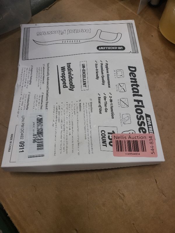 Photo 1 of 150 Count Dental Flossers Each Individually Wrapped, Floss Singles Bag, Travel Hotel Restaurant Office Car Dental Floss, Floss Picks Oral Care Teeth Clean Flat Wire