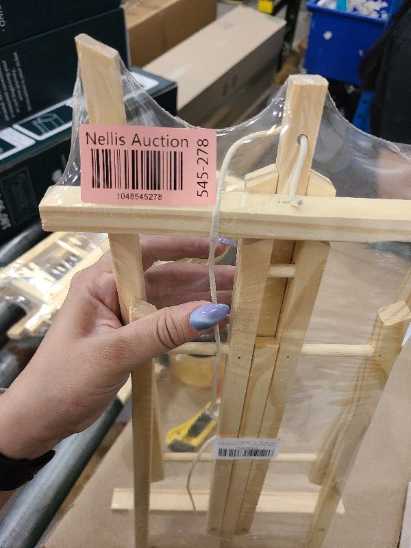 Photo 1 of 2 Pack 15.3 Inch Wood Easels, Painting Canvases, Art and Crafts Painting Easel, Kids Student Table Top Easels for Painting, Portable Canvas Tripod, Apply to Kids Artist Adults Students Etc