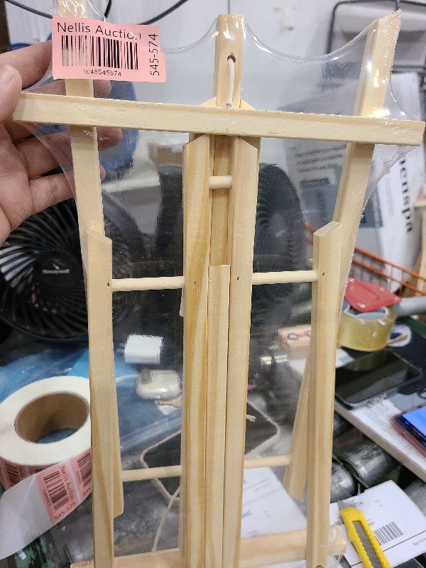 Photo 1 of 2 Pack 15.3 Inch Wood Easels, Painting Canvases, Art and Crafts Painting Easel, Kids Student Table Top Easels for Painting, Portable Canvas Tripod, Apply to Kids Artist Adults Students Etc