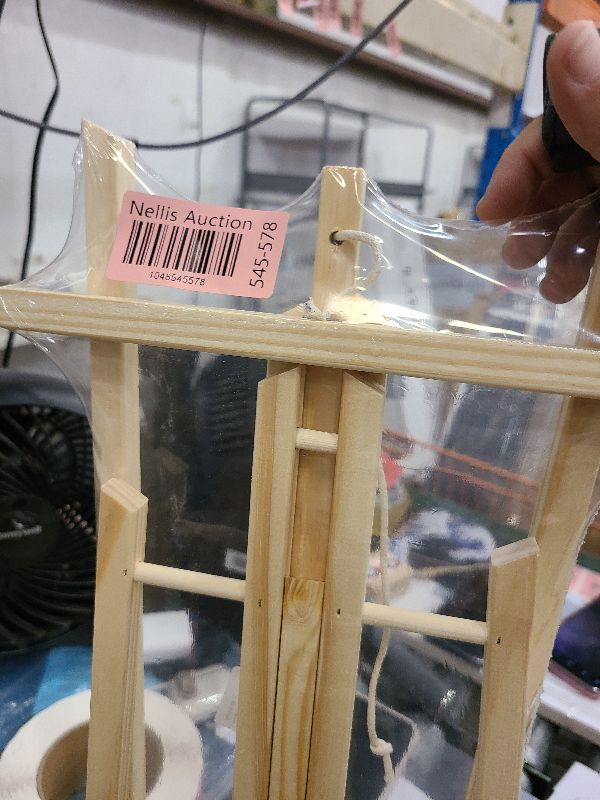 Photo 1 of 2 Pack 15.3 Inch Wood Easels, Painting Canvases, Art and Crafts Painting Easel, Kids Student Table Top Easels for Painting, Portable Canvas Tripod, Apply to Kids Artist Adults Students Etc