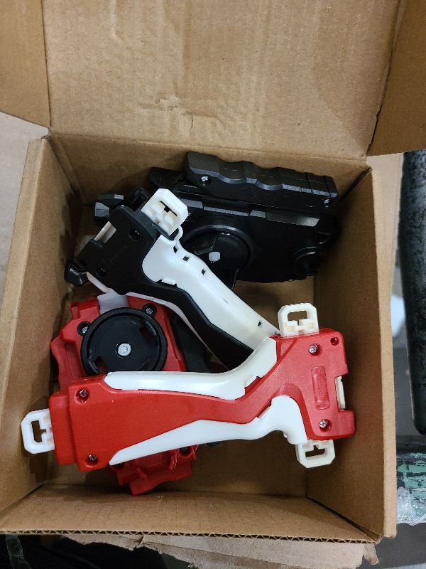 Photo 1 of 2 Pack String Launchers and Grips, Battling Burst Launcher, Left/Right Spin, Only Compatible with Burst, Two Launch Modes Gyros(Black+Red)