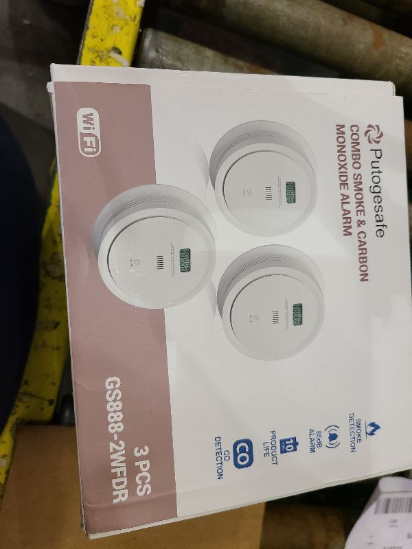 Photo 1 of 3 Packs Wi-Fi Smoke Detector Carbon Monoxide Detector Combo with App Notifications, Smart Smoke and Carbon Monoxide Detector with LCD Display & Replaceable Battery, Compatible with Tuya Smart