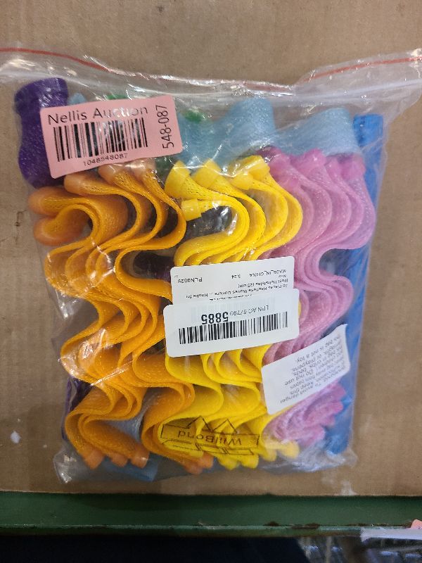 Photo 1 of 30 Pieces Heatless Waves Curlers Spiral Curls Styling Kit No Heat Hair Waver Spiral Curlers Rollers with 2 Pieces Styling Hooks for Most Hairstyles (25 cm)