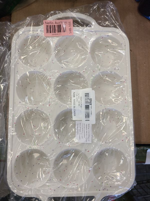 Photo 1 of 2Pack Silicone Muffin Pan for Baking with Metal Reinforced Frame, 12 Cup Regular Size Cupcake Pan, BPA Free Silicone Muffin Tray, Cupcake Baking Pan Molds for Oven Dishwasher Safe
