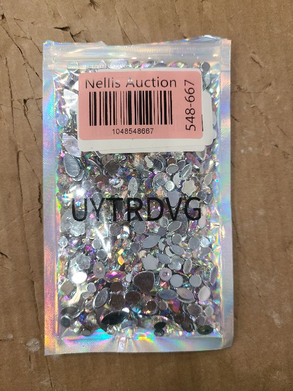 Photo 1 of 1000pcs Crystal AB Rhinestones for Crafts, Face Gems Jewels Art for DIY Costume Making Cosplay Clothes Nail Crafting Embellishments Gems Decorations (White AB)