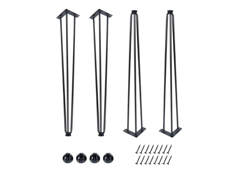 Photo 1 of 34Inch Hairpin Table Legs Black Set of 4 Desk Legs?900lbs Load Capacity ? Rodsfor Coffee Table, Night Stand Desk Bench?Desk(34in)