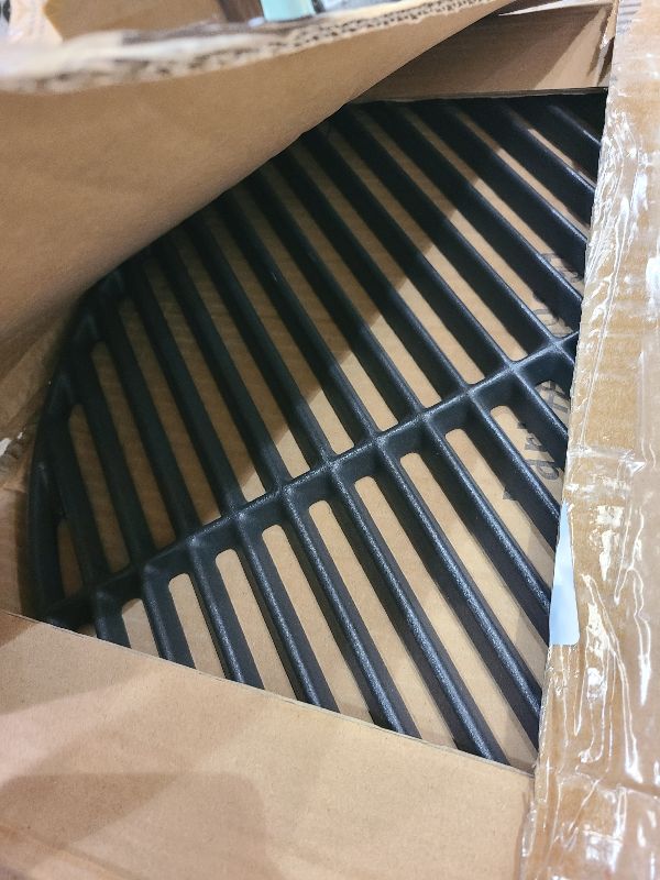 Photo 1 of 18 3/16" Grill Grate for Big Green Egg Grate, Large Egg, Vision Grill Parts B-11N1A1-Y2A, C4F1F1SB, VGKSS-CC2, 5-CR4C101 & Other 18" Kamado Grills, for Matte Cast Iron Big Green Egg Large Accessory