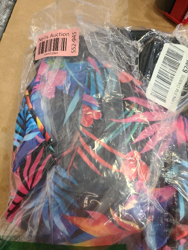 Photo 1 of Aqua Eve Two Piece Women's Tankini Swimsuits Blouson Swim Tank Top with Shorts Modest Bathing Suits Colorful Leaves M