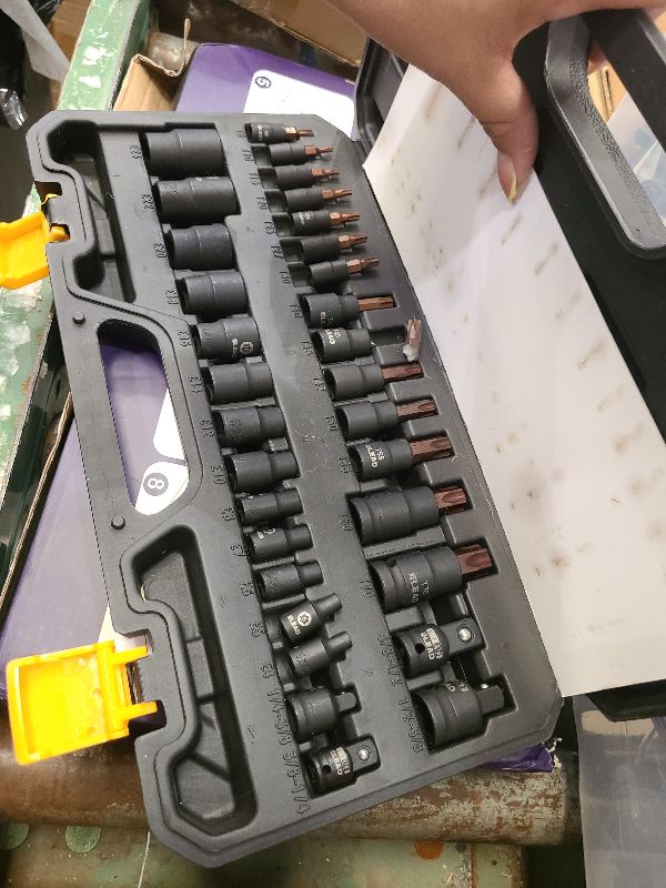Photo 1 of 31-Piece Torx Bit Socket Set: Premium CR-V & S2 Alloy Steel, Star T8-T70 & E-Torx E4-E24, High Torque Laser Marked for Automotive Mechanic