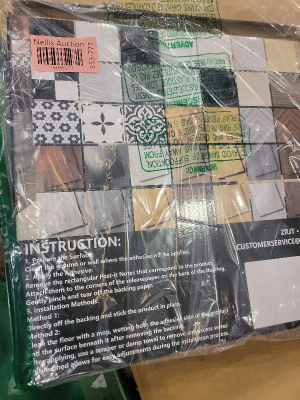 Photo 1 of 40-Pack Peel and Stick Floor Tiles Vinyl Floor 12 x 12 inch Self Adhesive Waterproof Flooring Planks DIY for Bathroom, Kitchen, Living Room, RV, Cover 40 Sq. Ft, Black Vein Marble