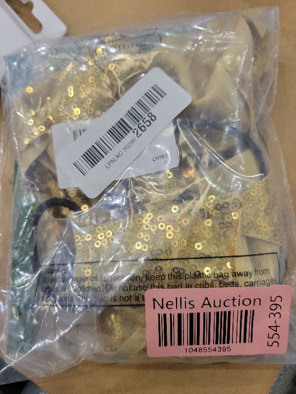 Photo 1 of 2 Packs Jumbo Cheerleading Bow 8 Inch Large Cheer Hair Bows with Ponytail Holder for Teen Girls Softball Outfit Uniform(Sequin Gold)