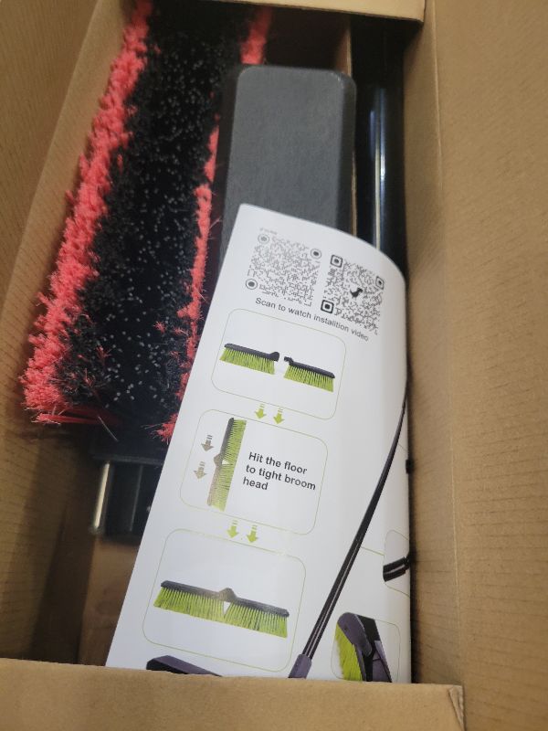 Photo 1 of 24" Push Broom Outdoor with 63" Long Handle and Stiff Bristles, Heavy Duty Outdoor Broom for Workshop, Garage, Concrete, Patio and Deck Floor Cleaning