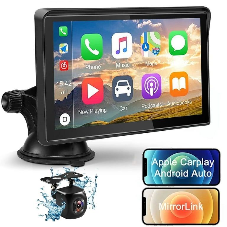 Photo 1 of 7-inch Touchscreen Wireless Car Stereo, Portable Car Radio Receiver with Apple Carplay & Android Auto Rear Camera GPS