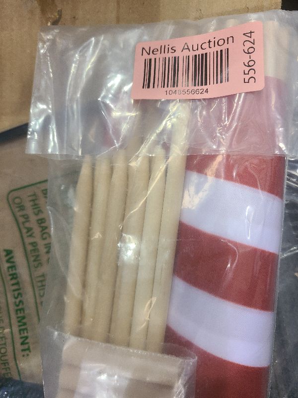 Photo 1 of 12 Pack 12x18 Inch Handheld American Flags on Stick - Patriotic American Flags for Outside, USA Stick Flag Perfect for Independence Day, Memorial Day, 4th of July Decorations (12)
